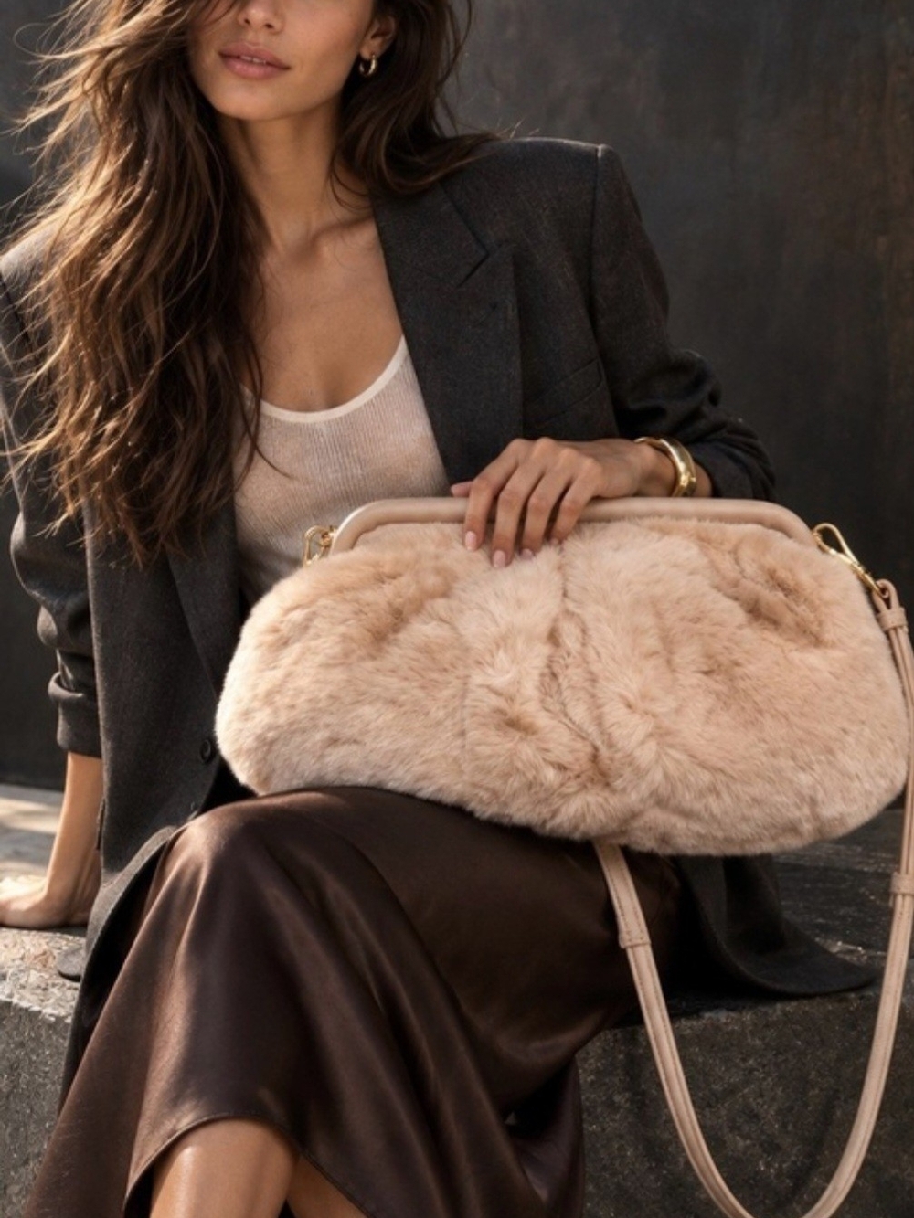 Dolce Vita Ramona Faux Fur Clutch